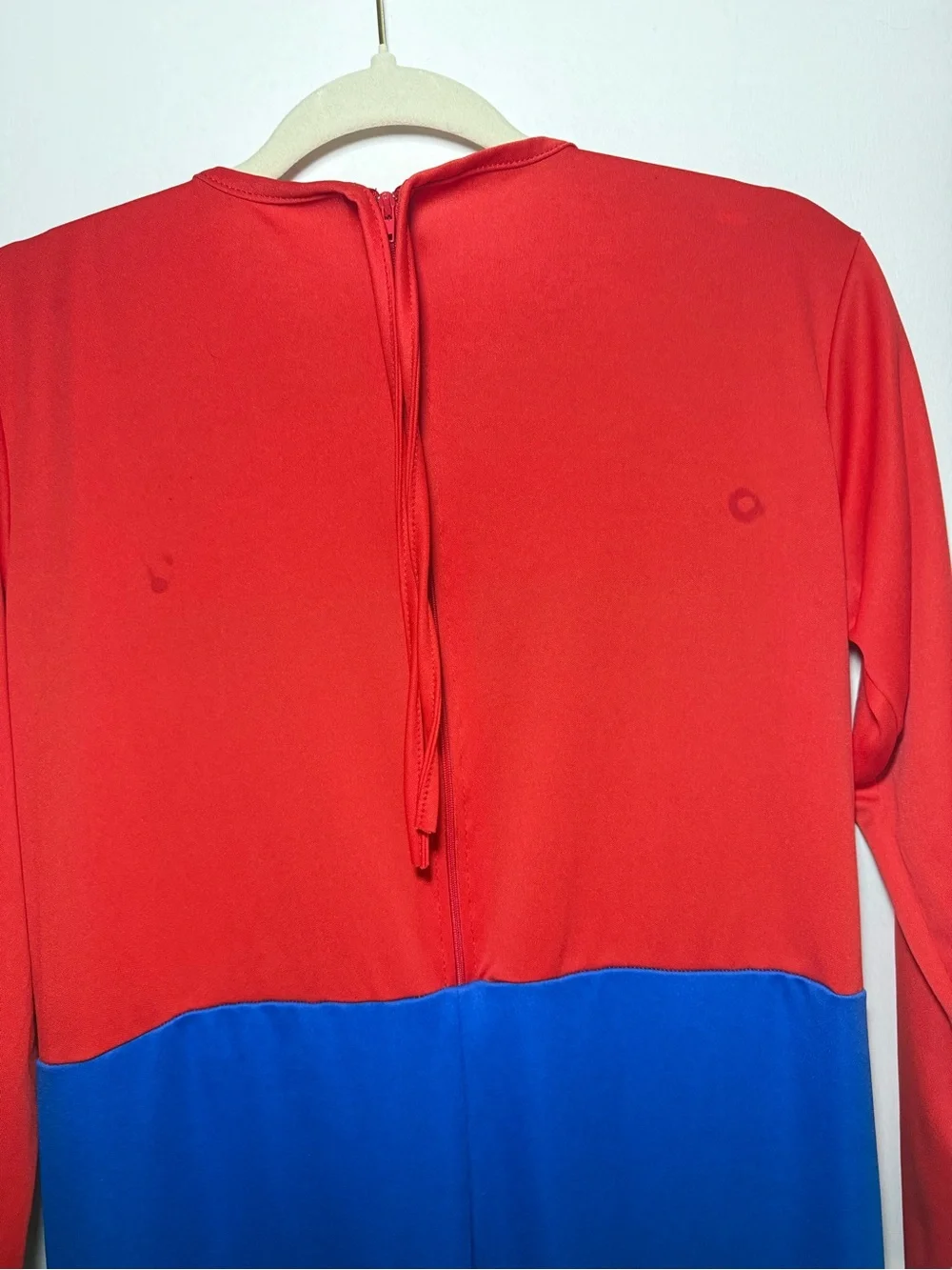 Super Mario Inspired Red Blue One Piece Kids Costume Stretch Jumpsuit Size XL